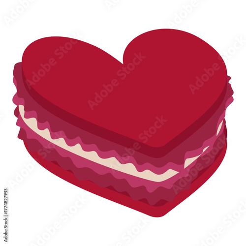 Heart-shaped macaroon vector simple decoration element for Valentine's Day