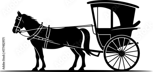 Amish Buggy Detailed silhouette vector illustration