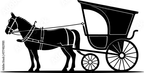 Amish Buggy Detailed silhouette vector illustration