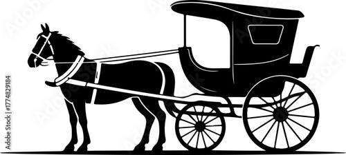 Amish Buggy Detailed silhouette vector illustration