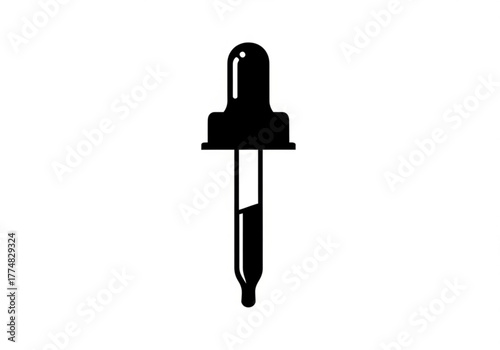 Black silhouette of a dropper with liquid inside generative ai