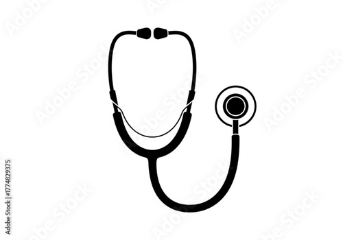 Black stethoscope icon generative ai