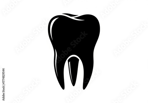 Black molar tooth icon generative ai