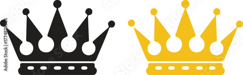Simple crown symbol collection. Royal crown silhouettes - stock vector.Crown set icon.