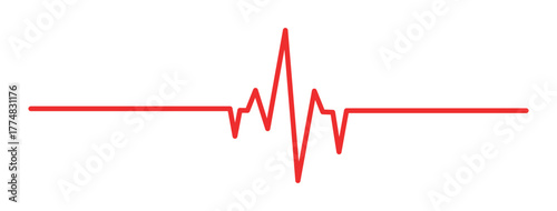 Heartbeat icon. EKG and cardio symbol. Healthy and medical concept. Vector illustration. Heartbeat icon collection. Set of red cardiology pulse iconsMedical heartbeat symbol collection.