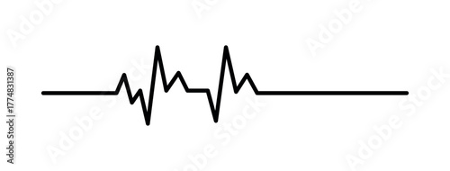 Heartbeat Line vector Pulse Rate. Heart line icon.Vector illustration.  pulse, ecg, ekg, hertbeat, electrocardiogram, graph, rhythm cardioid concept. Vector illustration isolated on white background.