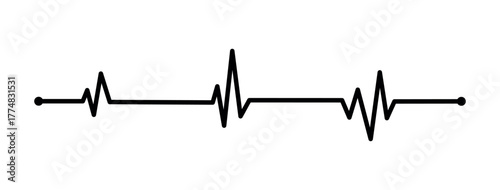 Heartbeat Line vector Pulse Rate. Heart line icon.Vector illustration.  pulse, ecg, ekg, hertbeat, electrocardiogram, graph, rhythm cardioid concept. Vector illustration isolated on white background.