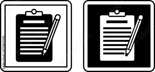 Registration Signs. Black and White Vector Icons. Patient Appointment Registration. Reception Desk. Hospital Department Sign