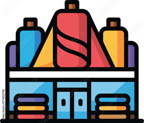 Textile or Fabric Store Front Icon