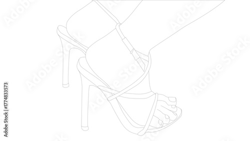 Woman wearing heels with bare feet