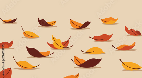Autumn leaves background vector graphic design template for fall season foliage design 100