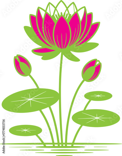 Elegant  Lotus Flower Design – Minimalist Nature Illustration