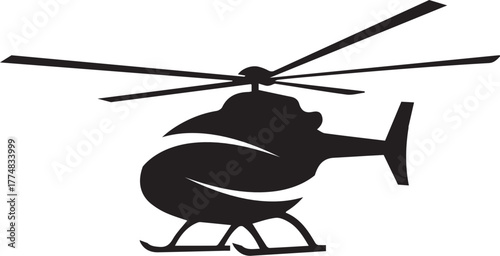 Helicopter Silhouette Vector Icon