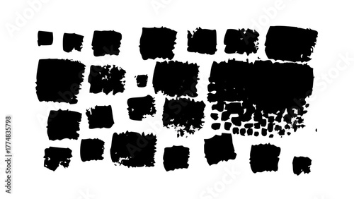 Black squares pattern texture design element abstract art background brush strokes artistic style graphic resource