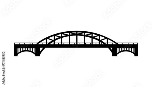 Modern Bridge icon royalty free silhouette vector graphic