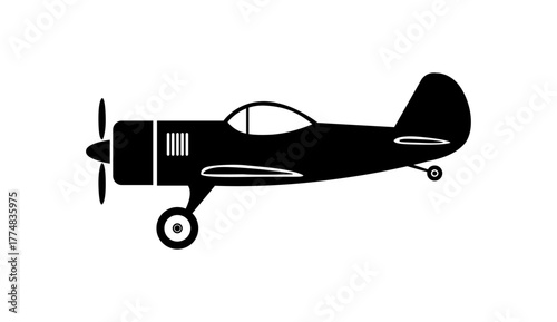 Sport Aircraft plane Logo icon royalty free vector graphic