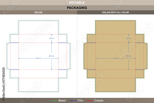 One piece folder with dust flaps dieline drawn through vector detail improving printing alignment packaging fold sturdy die line design holds side flaps tight during closure