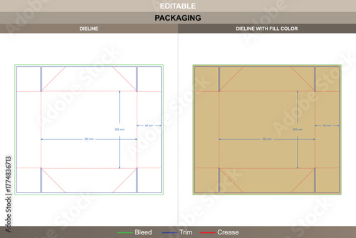 Side slotted tray with folding wall dieline produced through exact vector setup enhancing printing finish packaging fold structured die line outline keeps wall formation firm
