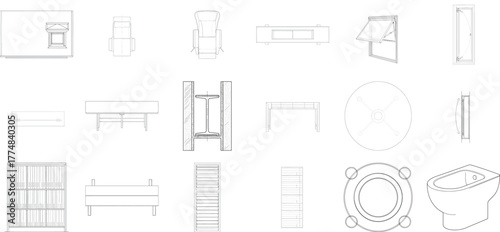 Collection of architectural drawings and blueprints
