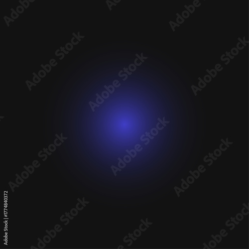 Abstract central blue light glow on a dark background, radiating mysterious energy and vibrant luminescence