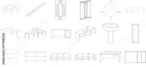 Variety of furniture and architectural items