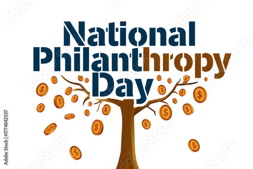 National philanthropy day concept banner