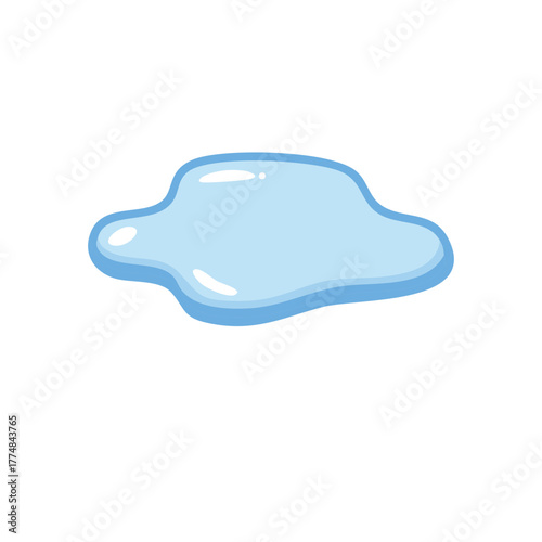A simple, clean image of a water puddle in minimalist style