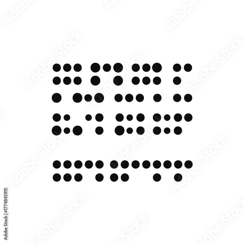 Braille alphabet vector icon spelling 'blind people'. Tactile writing system for accessibility. Minimalist flat design illustration