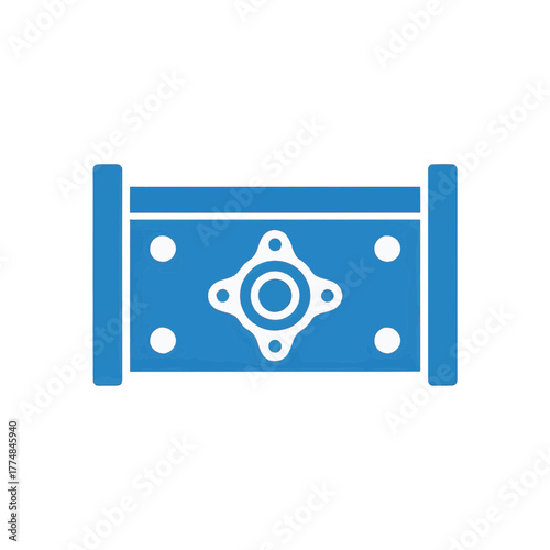 Car firewall protection icon. Flat vector symbol of an automotive security component. Mechanical part illustration