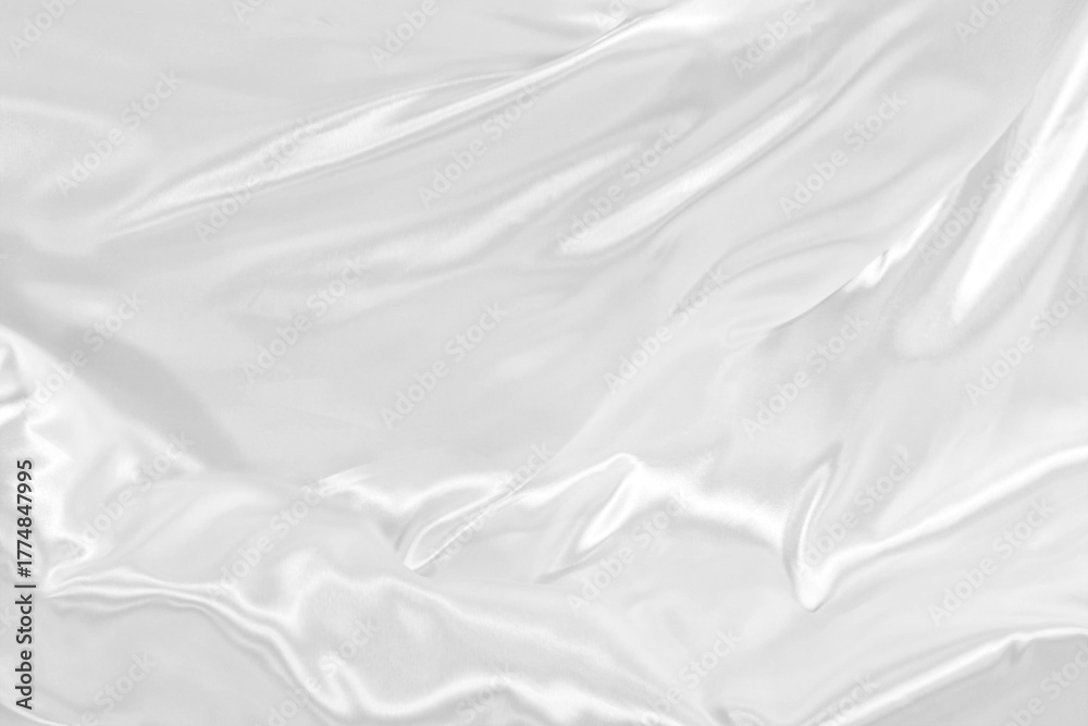 Obraz premium white silk or satin luxury cloth texture background can use as wedding backdrop elegant wallpaper design