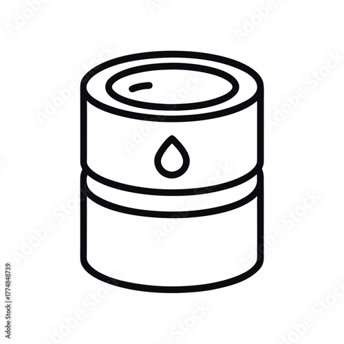 Oil Barrel Outline Line Art Vector Design