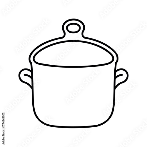 Pot Holder Outline Line Art Vector Illustration