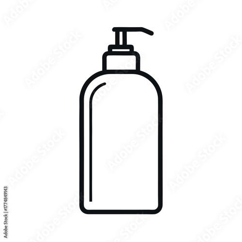 Shower Gel Outline Vector Illustration | Bathroom Product Line Art