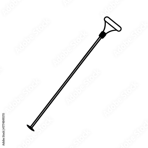 Trekking Pole Outline Vector Illustration | Hiking Gear Line Art Vector
