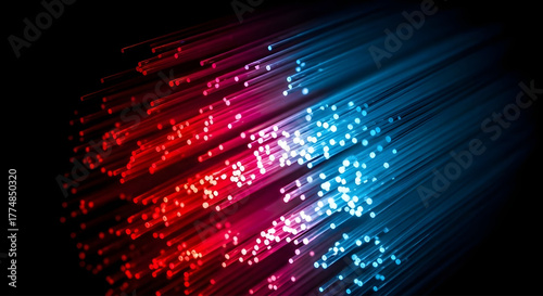 Fiber Optic Cables Abstract Digital Data Transmission Technology