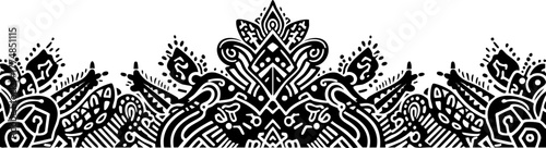 Fotografija Exquisite black and white ornamental border design with intricate patterns and f