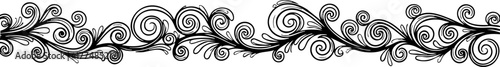 Elegant black swirl decorative border design with ornate flourishes and vintage scrollwork elements for artistic enhancement