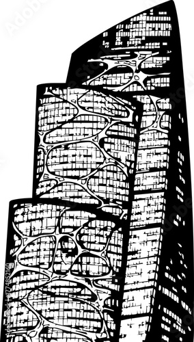 Modern architectural skyscraper design showcasing sleek lines and urban sophistication for business and city development concepts.