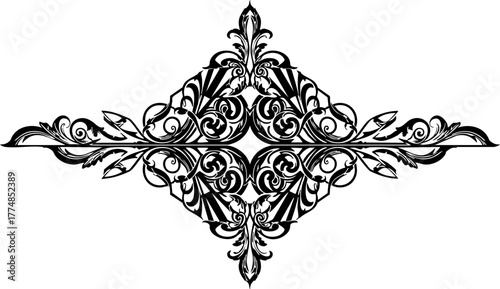 Elegant ornamental flourish design adds sophisticated vintage charm to invitations, announcements, and decorative projects.