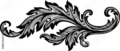 Elegant black decorative flourish creates a sophisticated, vintage aesthetic perfect for invitations, branding, or artistic designs