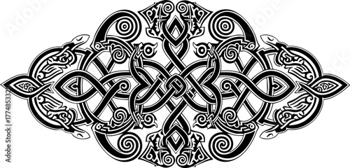 Intricate Celtic knotwork design, a stunning and authentic touch for your creative projects, offering timeless elegance and cultural richness in every detail