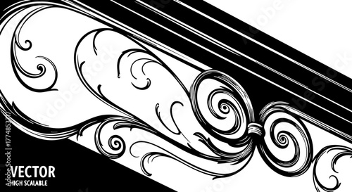 Elegant vintage flourish design with intricate swirling patterns and decorative scrollwork creating a timeless artistic flourish