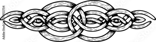 Intricate Celtic knotwork border design evokes ancient heritage and timeless artistry for graphic projects