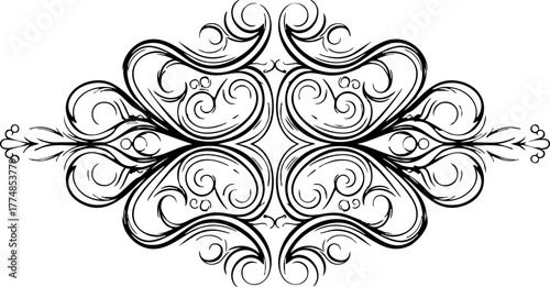 Elegant ornamental flourish design perfect for invitations, announcements, and decorative accents adding a touch of vintage charm and sophistication.
