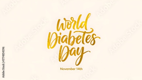 World diabetes day golden text design 
