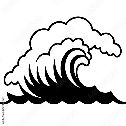 Stylized ocean wave design