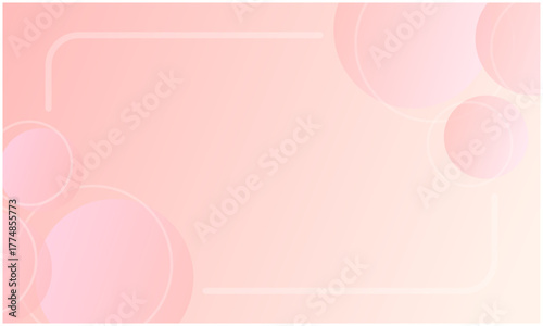 淡いピンクグラデーションの、シンプルな線と円のフレーム背景