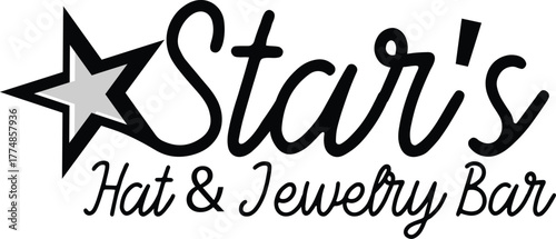 Feminine boutique emblem with elegant script and star accent for fashion brand logo design