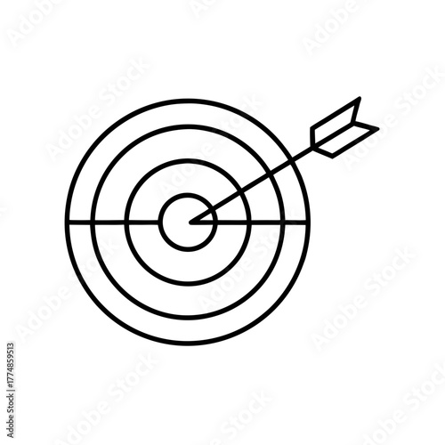 Arrow hitting the center of the target silhouette