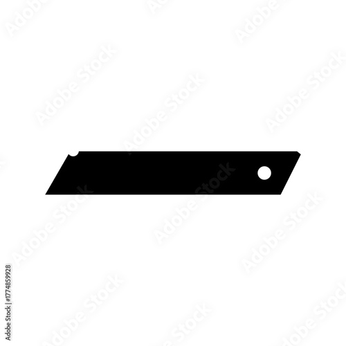 Black paper cutter blade icon silhouette vector flat design on white background. Paper cutter icon.